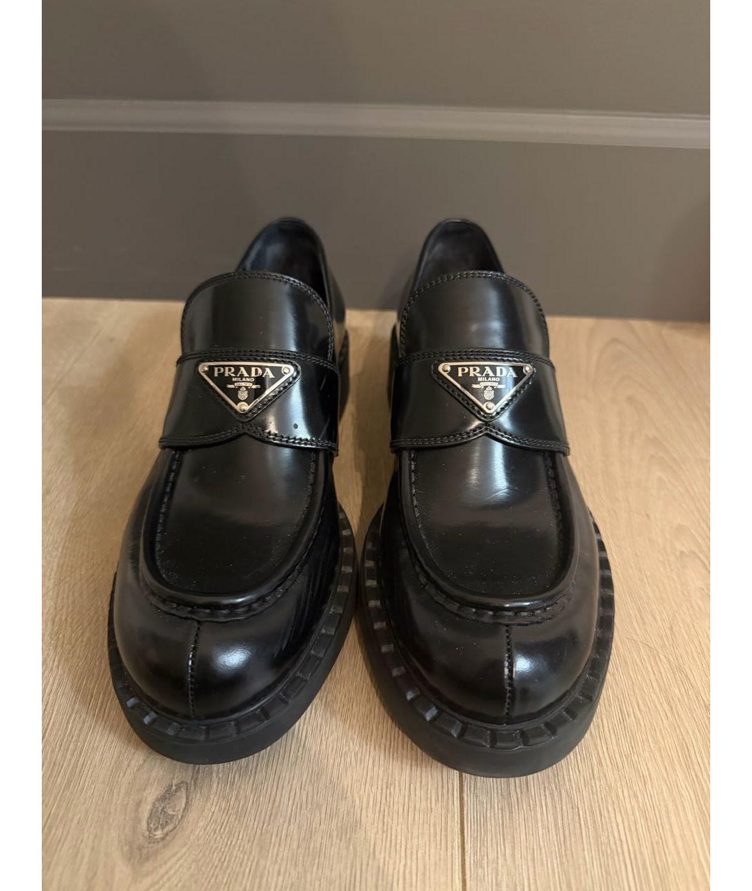 PRADA Черные кожаные лоферы, фото 5