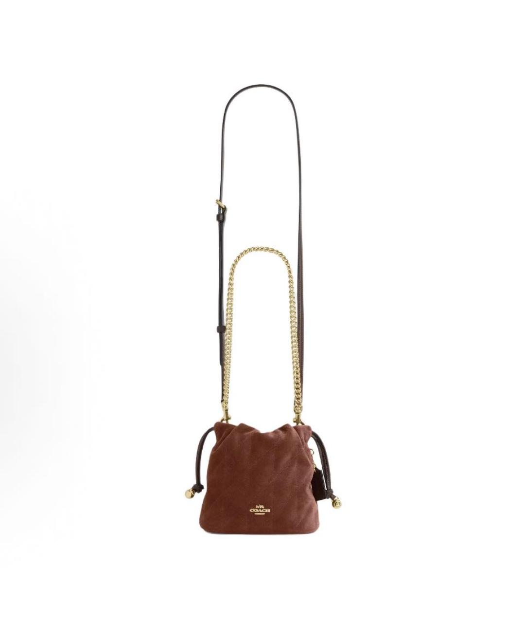 COACH Коричневая замшевая сумка через плечо, фото 2