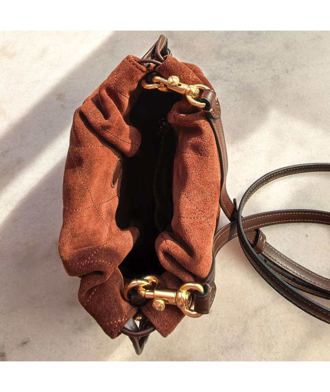 COACH Коричневая замшевая сумка через плечо, фото 8