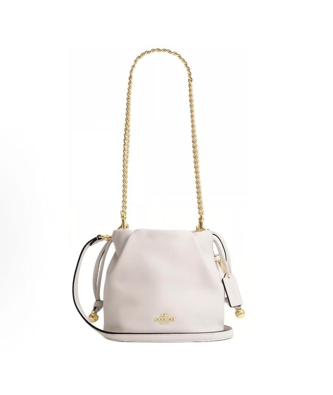 COACH Белая кожаная сумка через плечо, фото 9