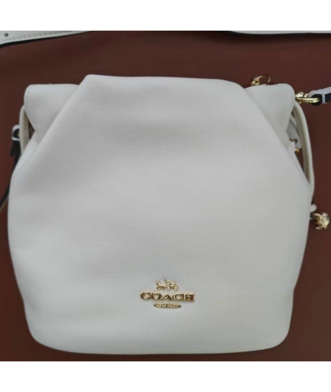 COACH Белая кожаная сумка через плечо, фото 7