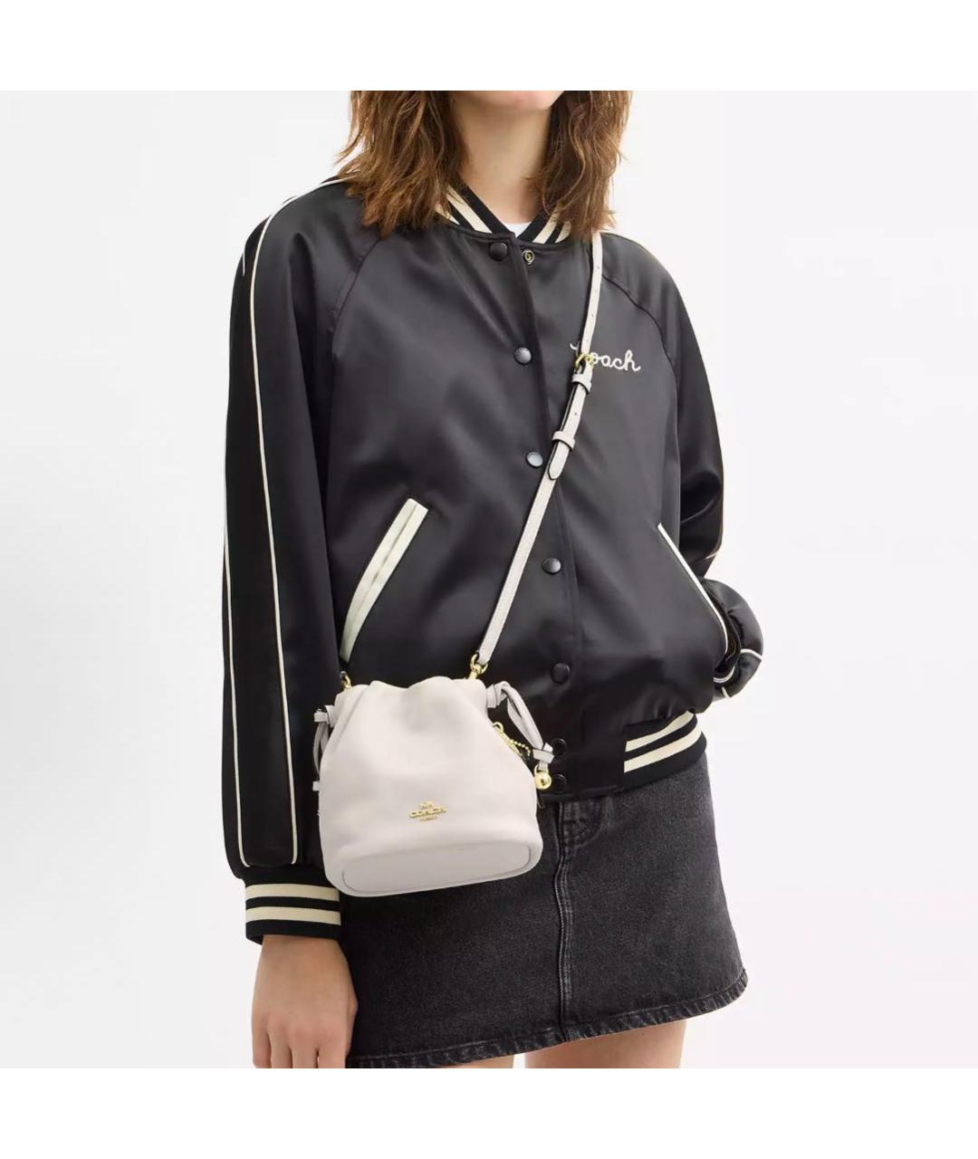 COACH Белая кожаная сумка через плечо, фото 6