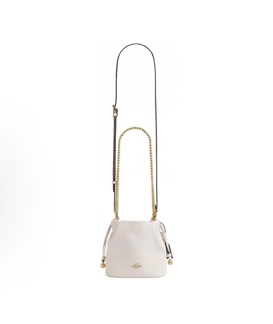 COACH Белая кожаная сумка через плечо, фото 2