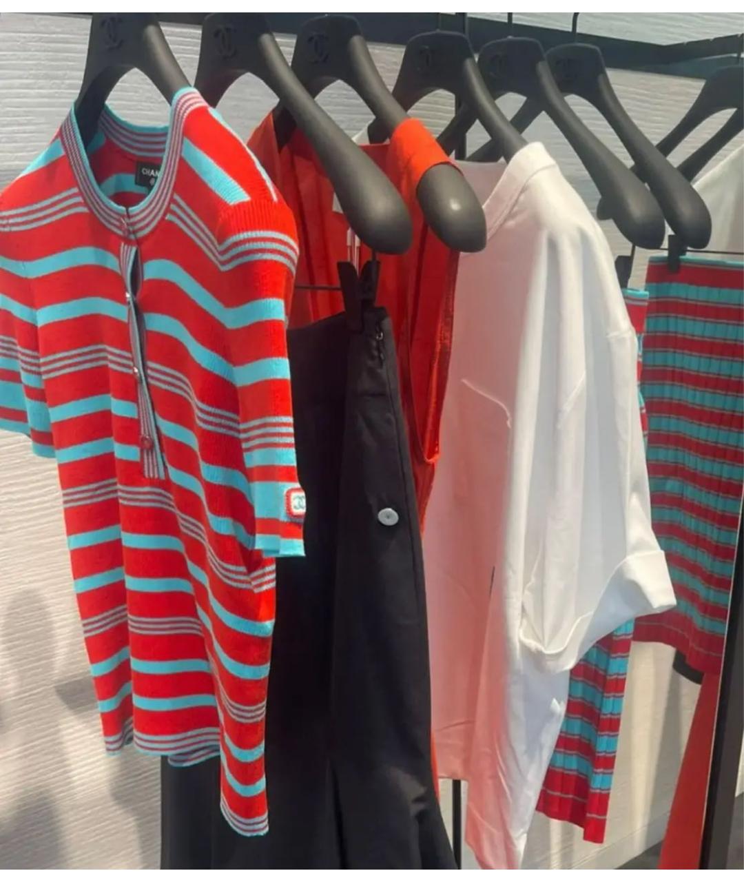 CHANEL Красная хлопковая футболка, фото 4