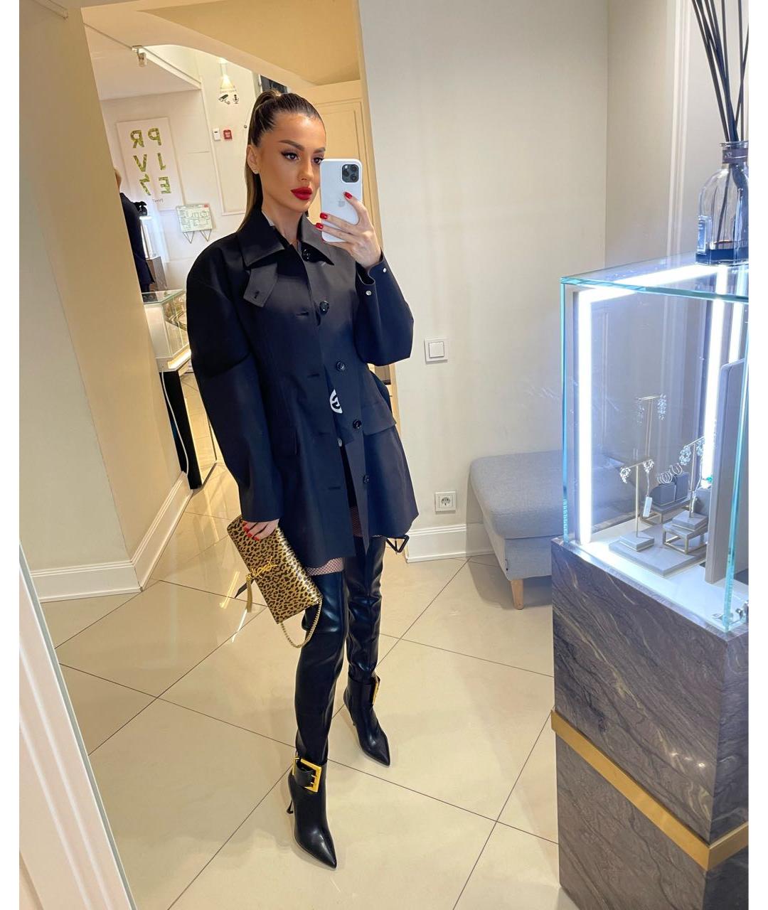 BOTTEGA VENETA Темно-синий хлопковый тренч/плащ, фото 2