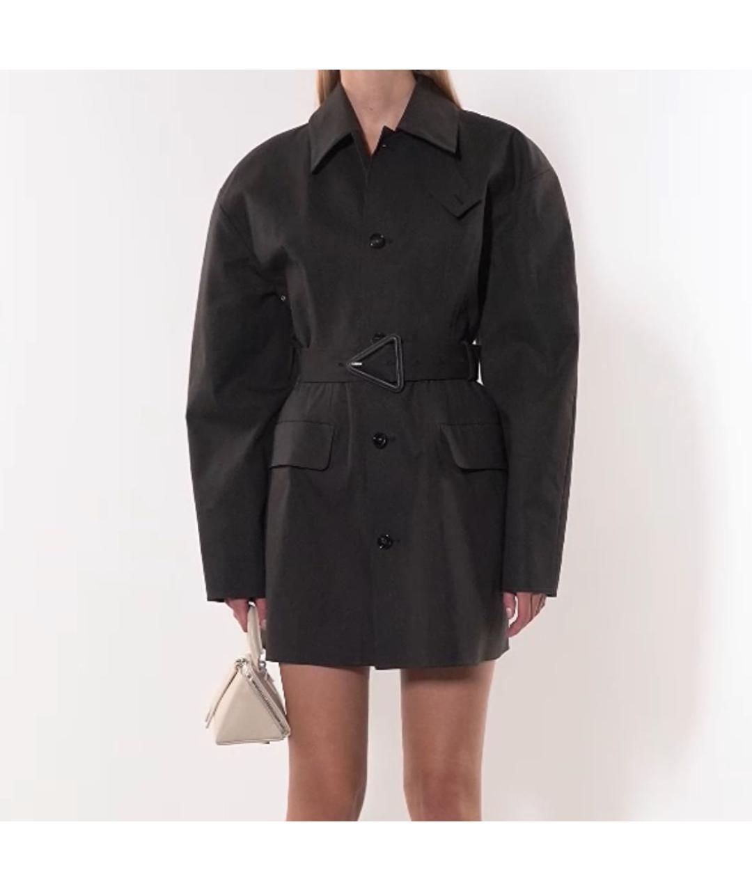 BOTTEGA VENETA Темно-синий хлопковый тренч/плащ, фото 3