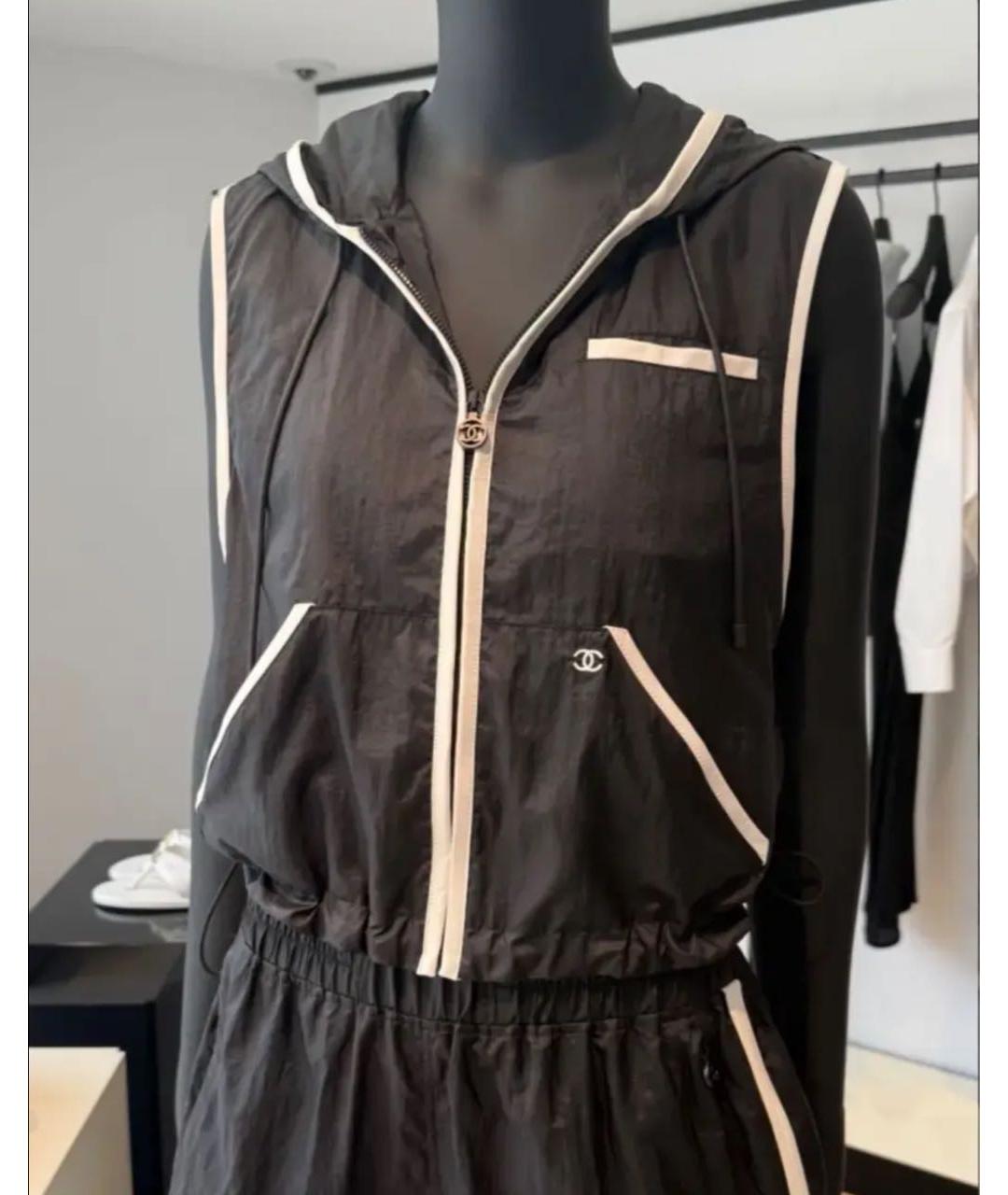 CHANEL Черный полиэстеровый жилет, фото 2