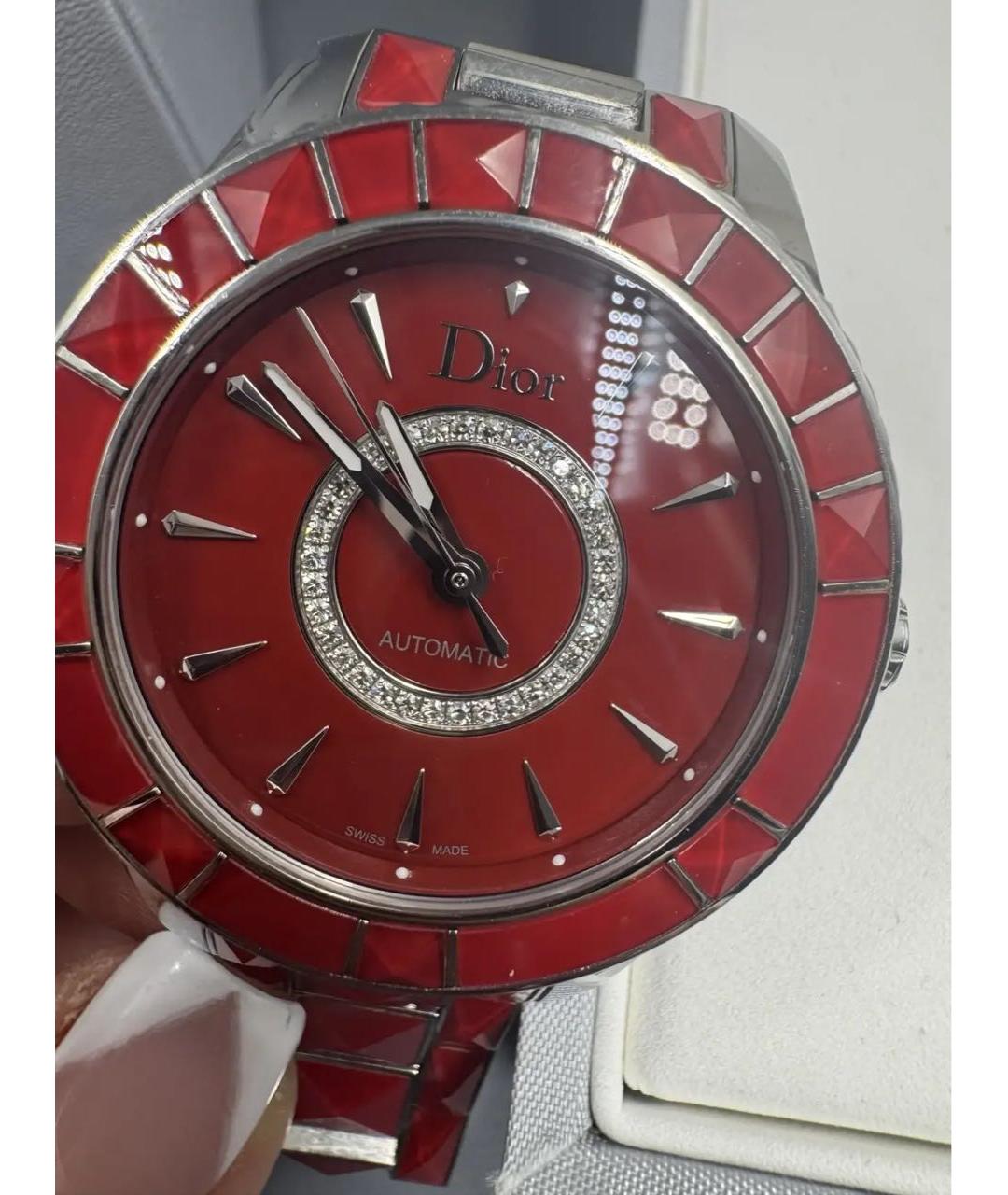 CHRISTIAN DIOR Красные керамические часы, фото 7