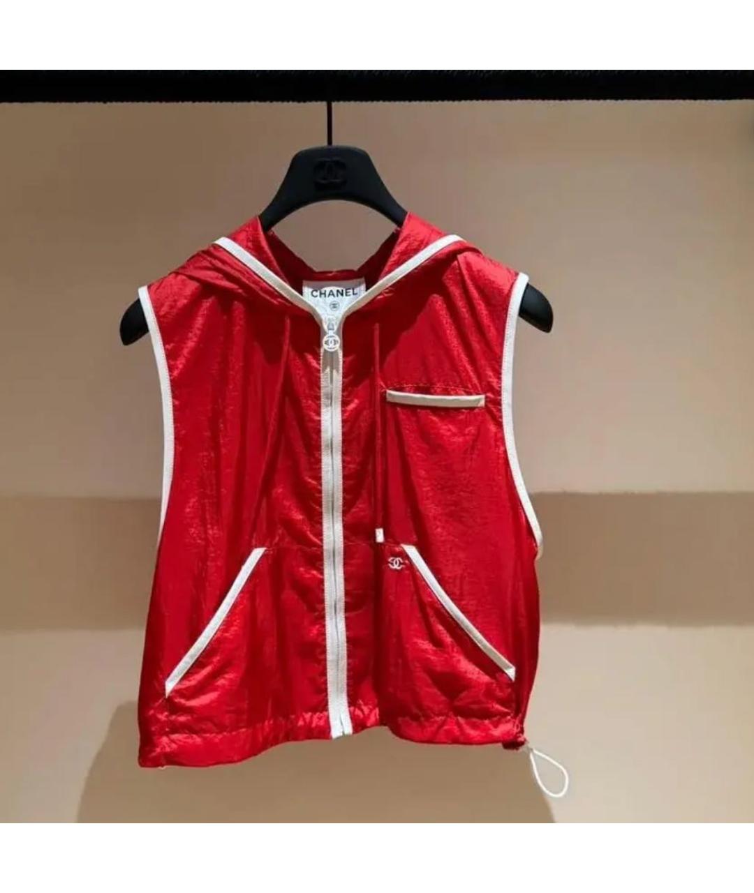 CHANEL Красный полиэстеровый жилет, фото 2