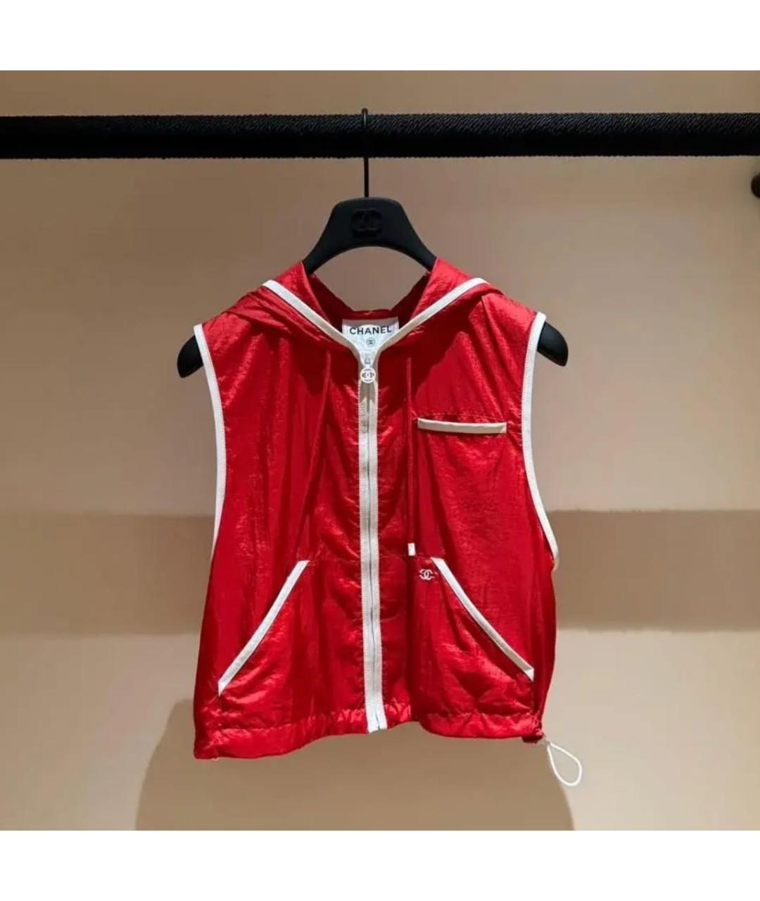 CHANEL Красный полиэстеровый жилет, фото 3