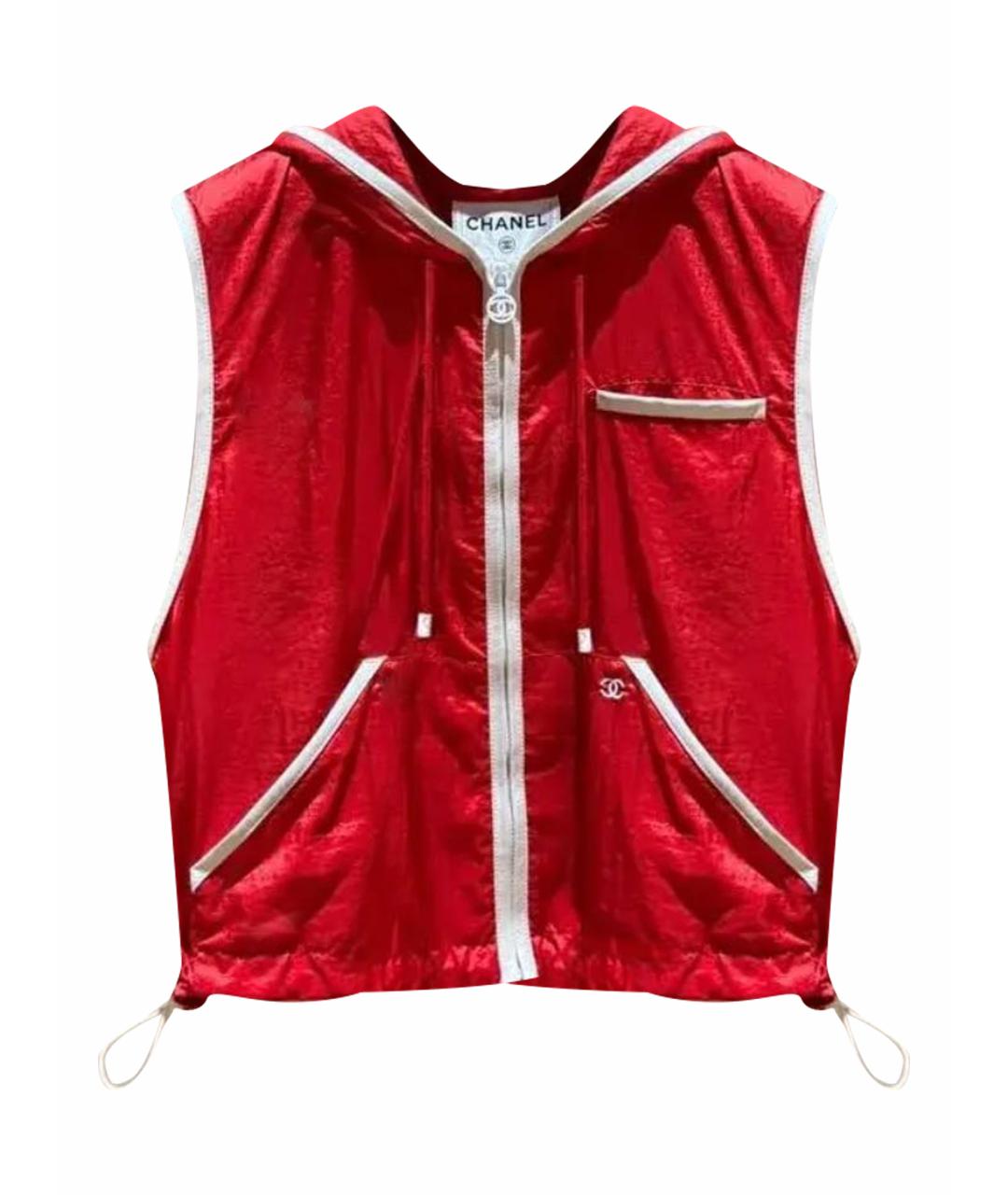 CHANEL Красный полиэстеровый жилет, фото 1