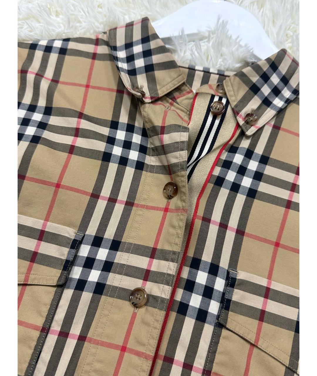 BURBERRY Коричневая хлопковая рубашка, фото 3