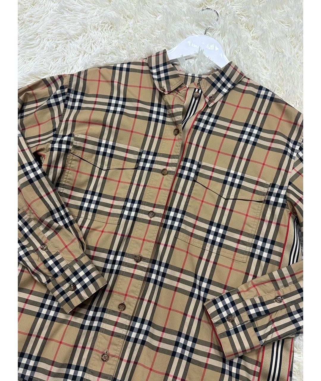 BURBERRY Коричневая хлопковая рубашка, фото 2