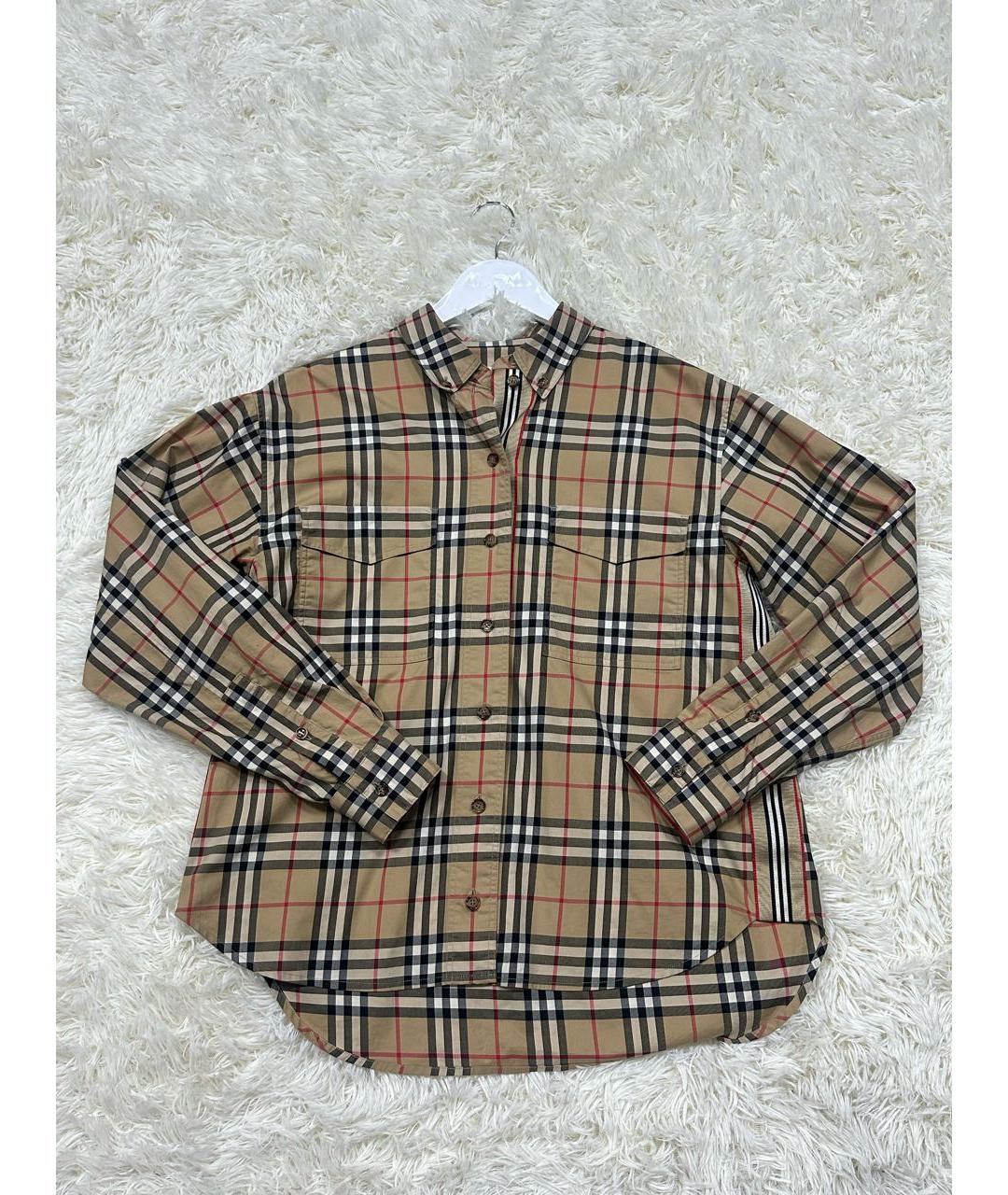 BURBERRY Коричневая хлопковая рубашка, фото 7