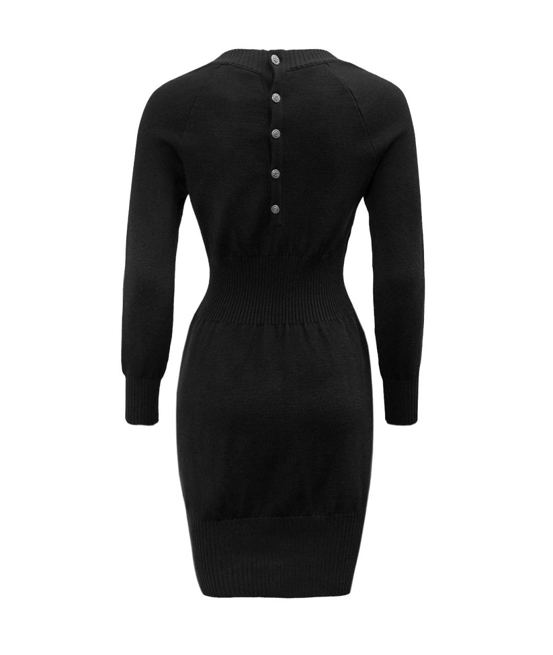 CHANEL Черное шерстяное повседневное платье, фото 2