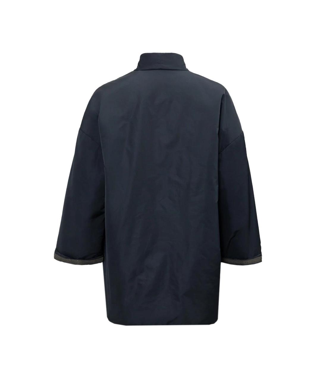 BRUNELLO CUCINELLI Синее полиэстеровое пальто, фото 2