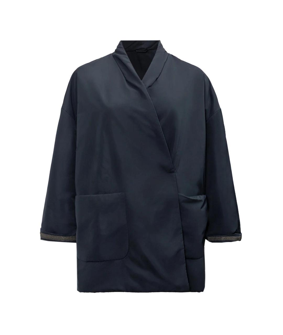 BRUNELLO CUCINELLI Синее полиэстеровое пальто, фото 1