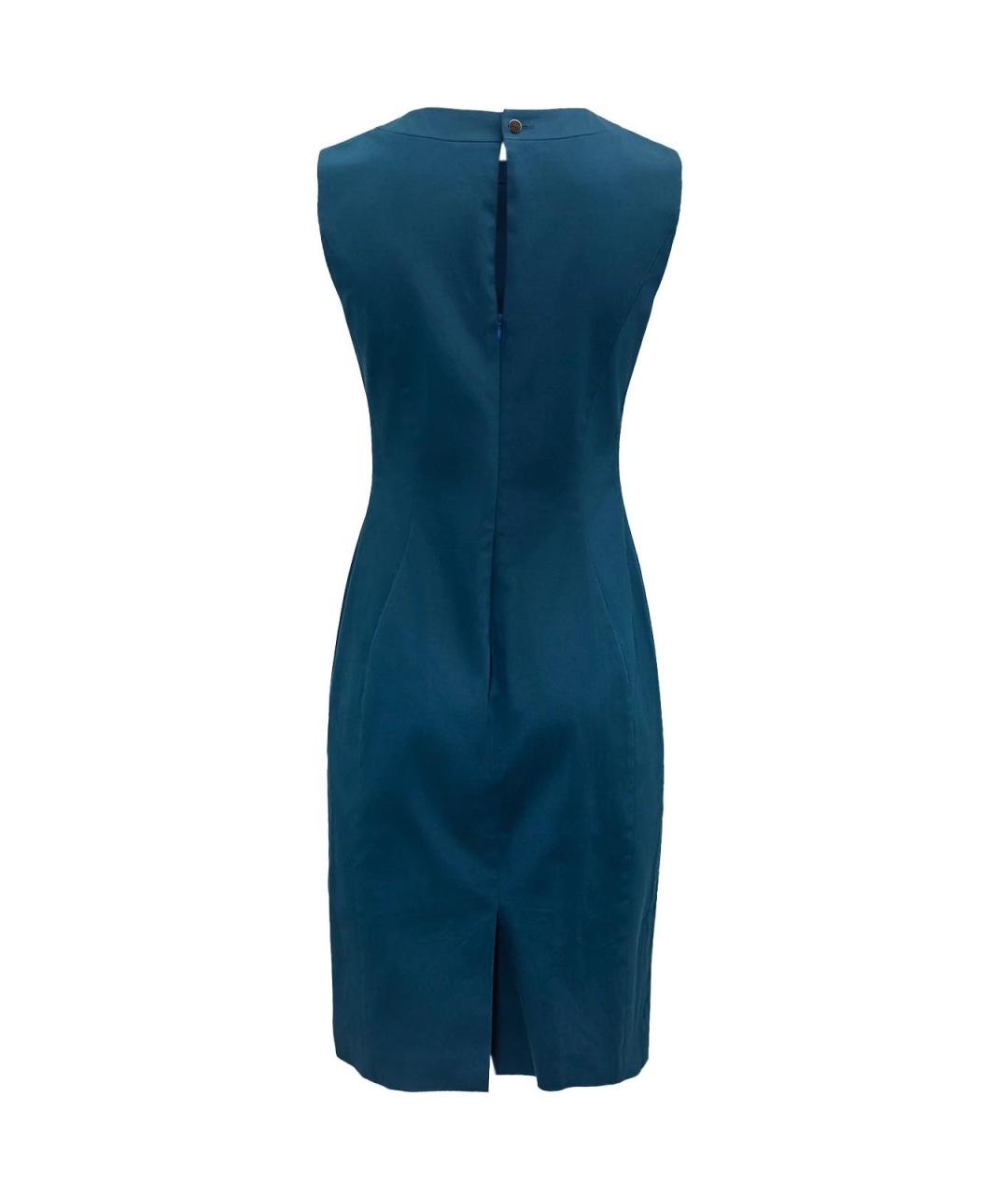 LORO PIANA Синее хлопковое повседневное платье, фото 2