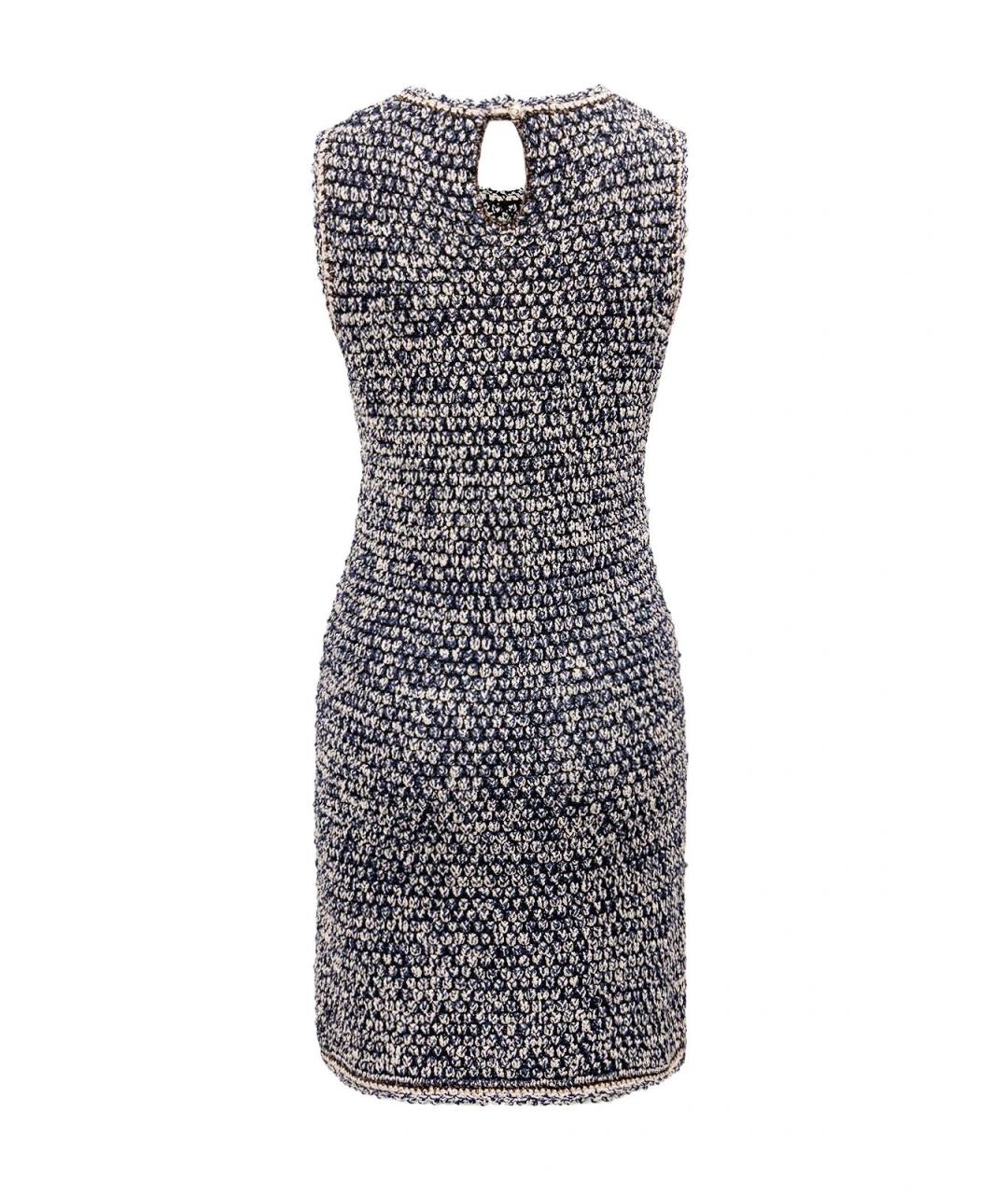 CHANEL Синее вискозное повседневное платье, фото 2