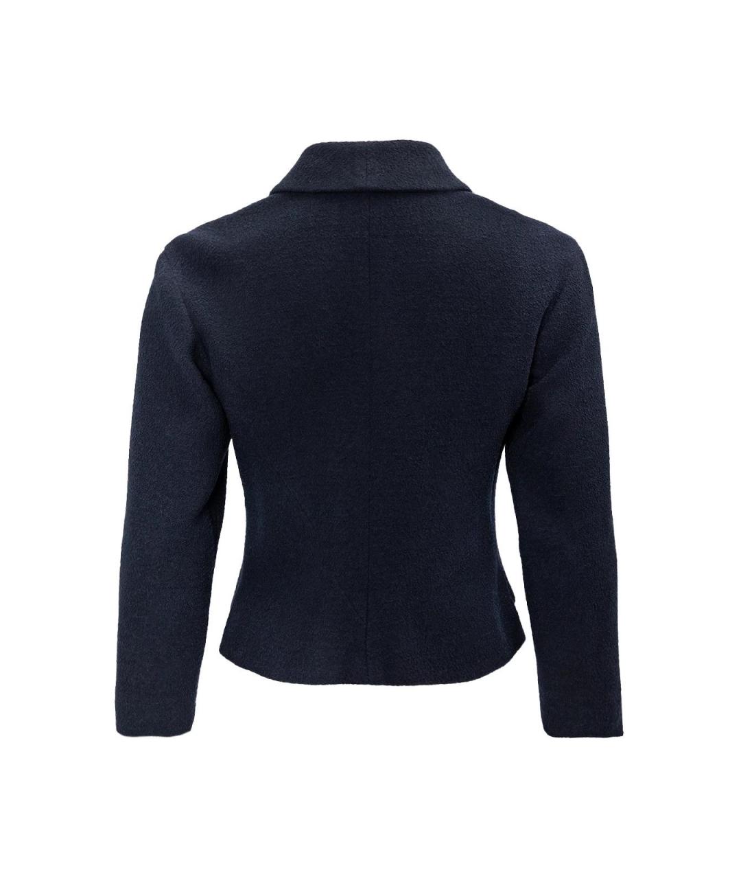 CHANEL Синий шерстяной жакет/пиджак, фото 2