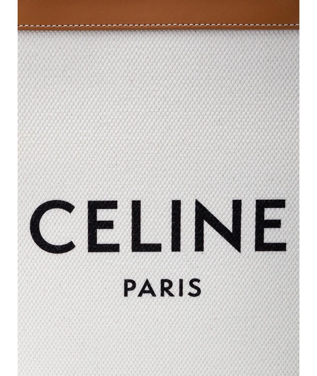 CELINE Бежевая тканевая сумка тоут, фото 5
