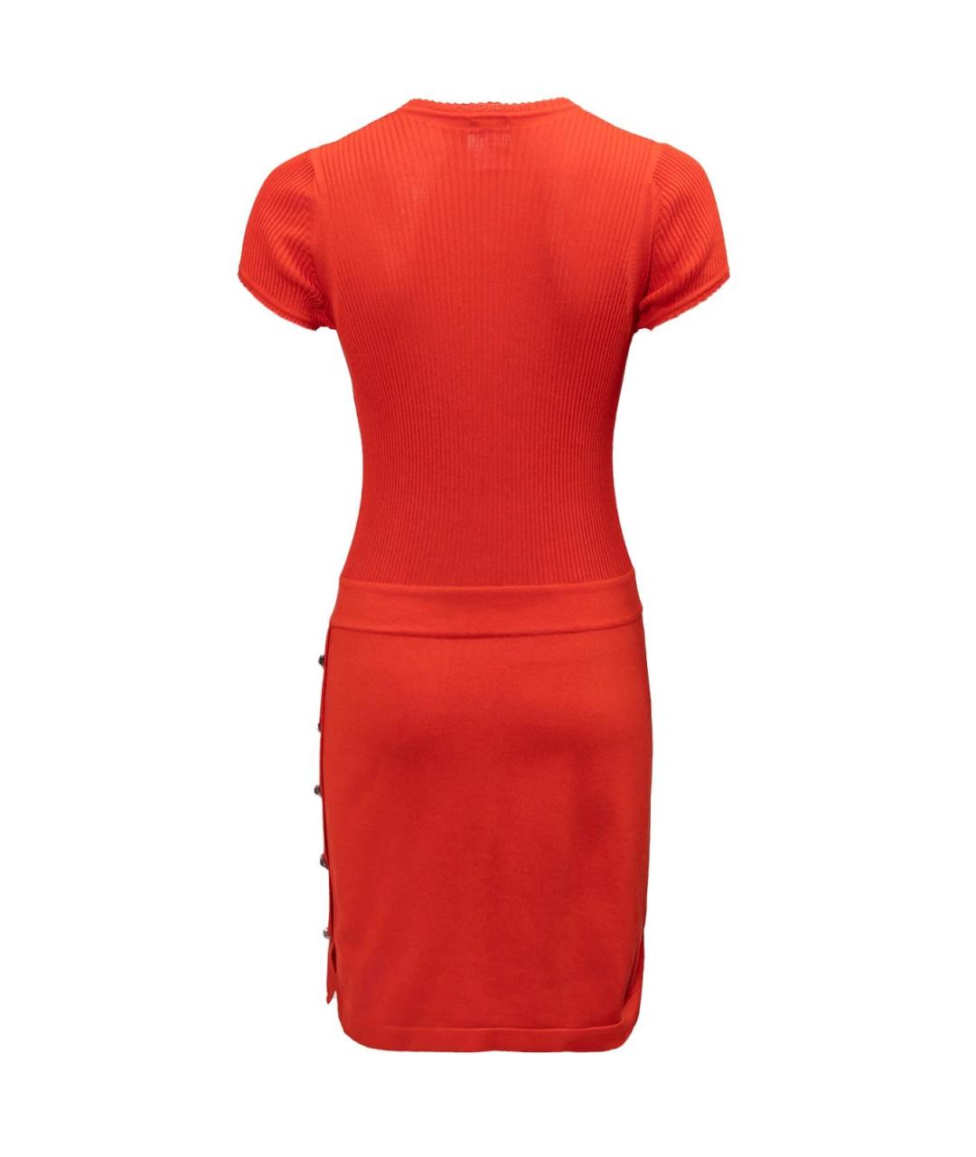 CHANEL Красное хлопковое повседневное платье, фото 2