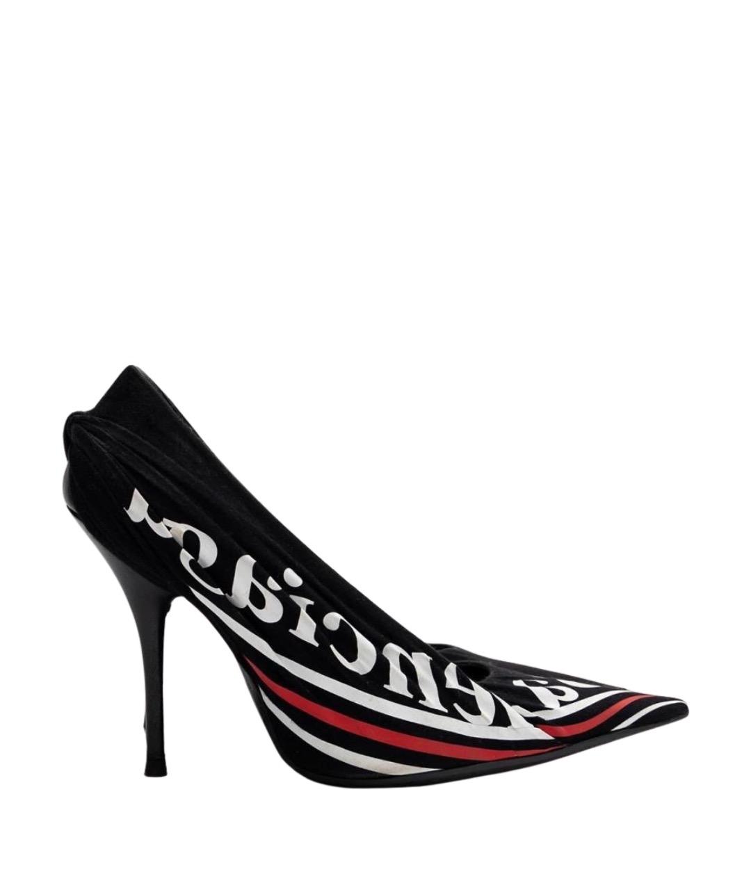 BALENCIAGA Черные текстильные туфли, фото 1