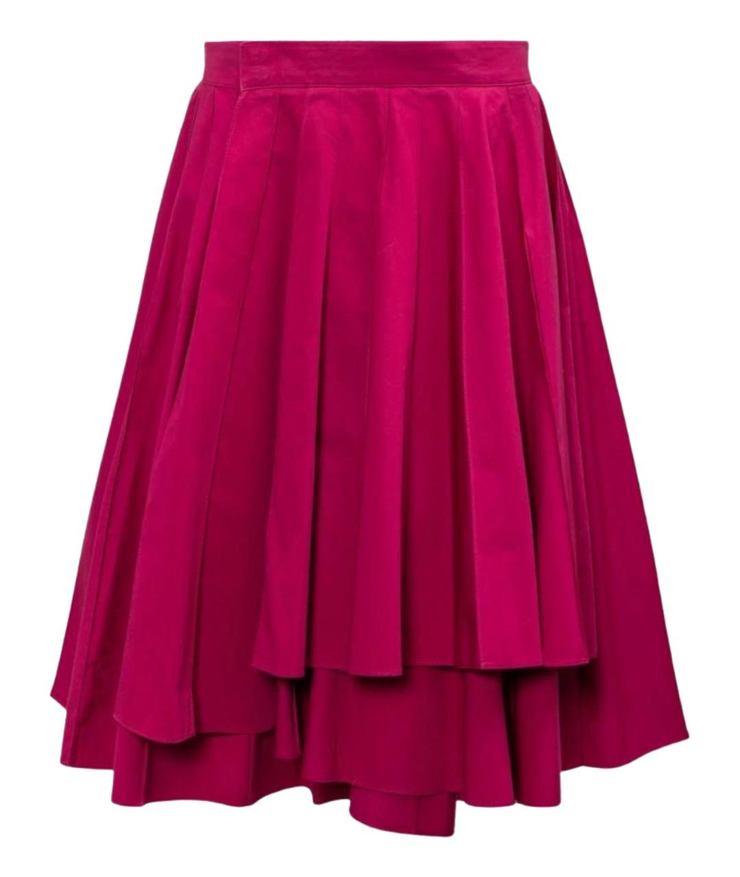 HERMES Розовая хлопковая юбка миди, фото 1