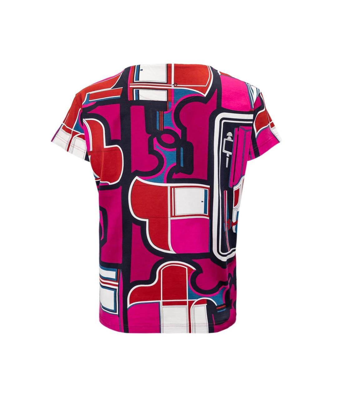 HERMES Розовая хлопковая футболка, фото 2