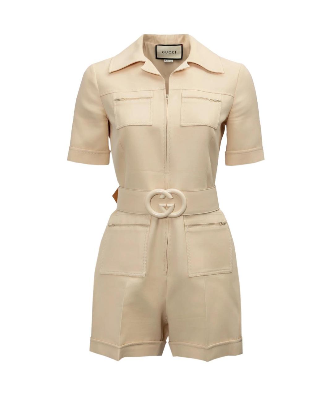 GUCCI Бежевый шерстяной комбинезон, фото 1