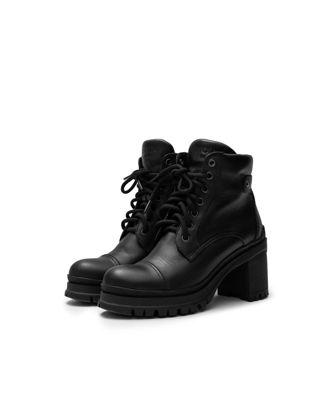 PRADA Черные кожаные ботильоны, фото 2