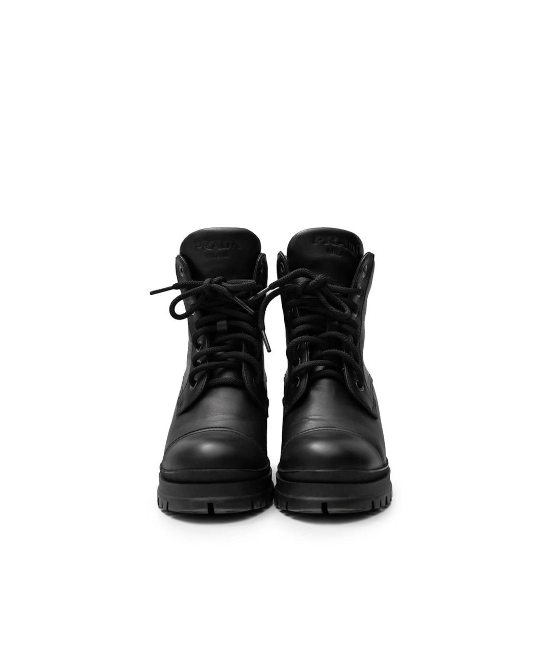 PRADA Черные кожаные ботильоны, фото 4