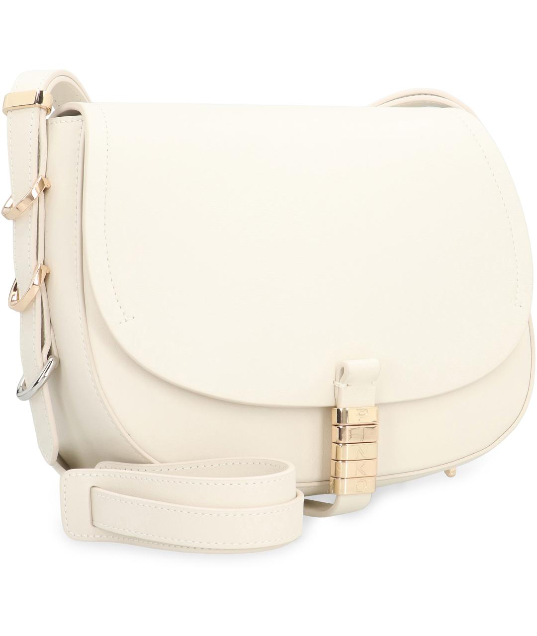 PINKO Белая кожаная сумка через плечо, фото 3