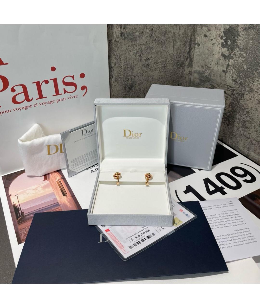 CHRISTIAN DIOR Золотые серьги из розового золота, фото 2