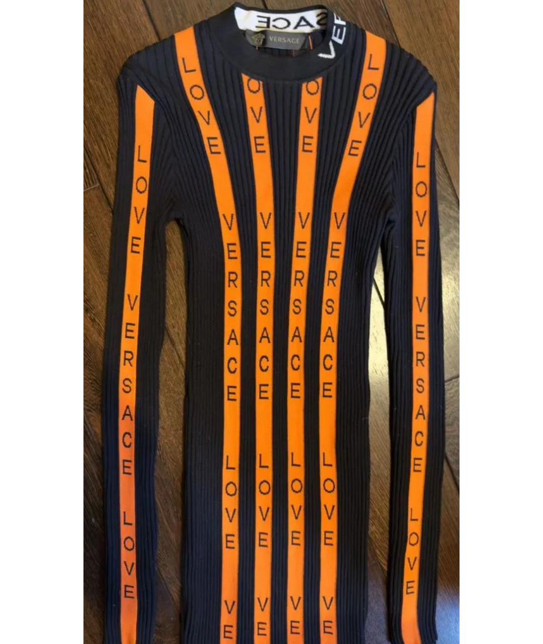 VERSACE Мульти шерстяное повседневное платье, фото 4