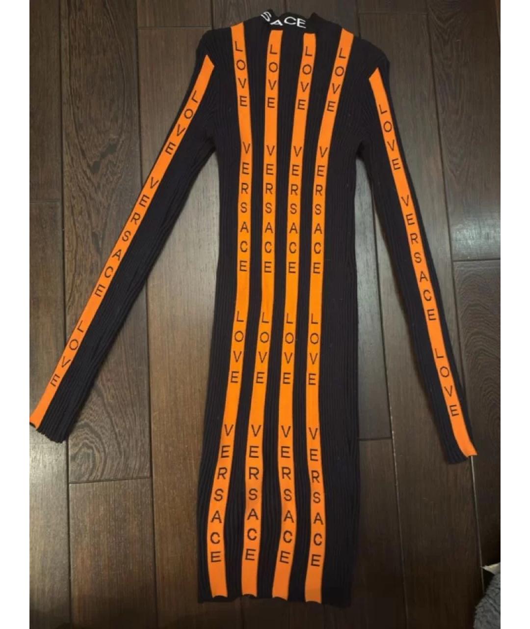 VERSACE Мульти шерстяное повседневное платье, фото 2