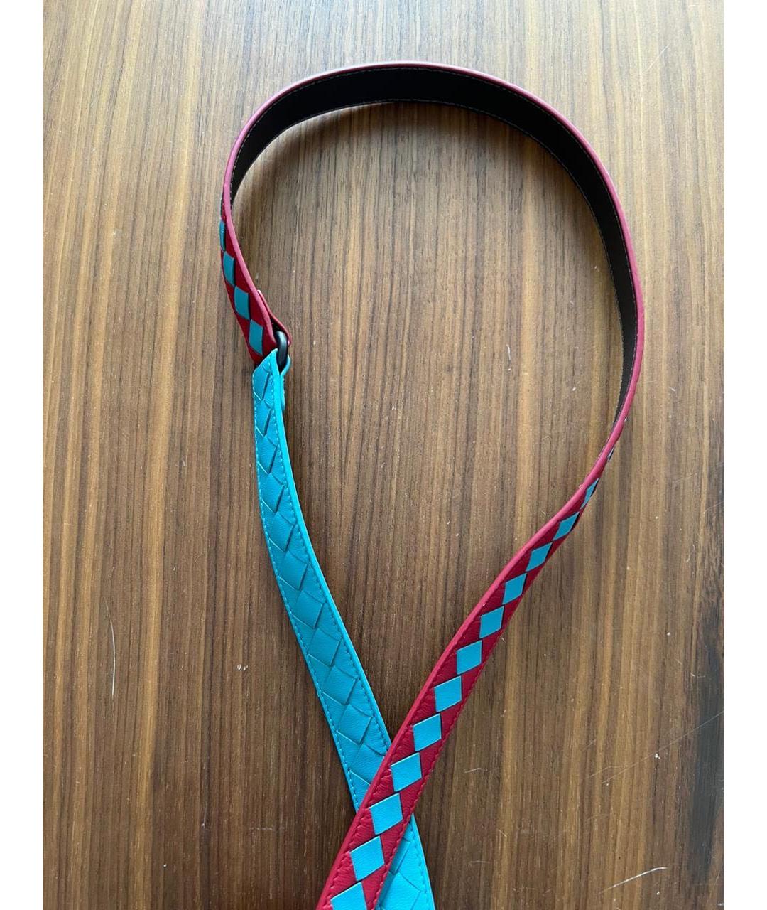 BOTTEGA VENETA Бирюзовый кожаный ремень, фото 3