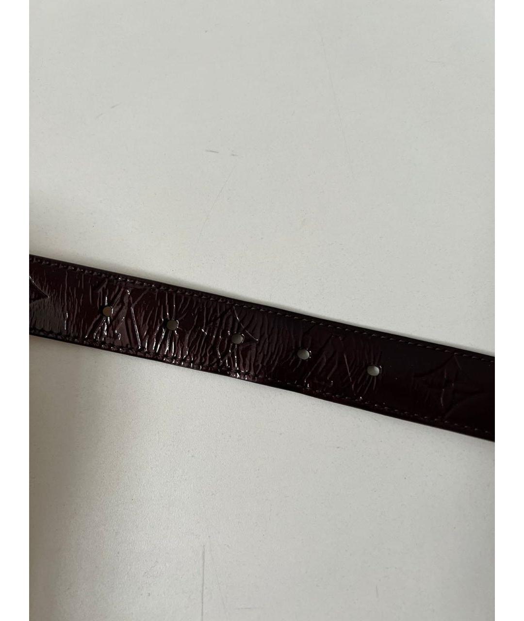 LOUIS VUITTON Коричневый ремень из лакированной кожи, фото 8
