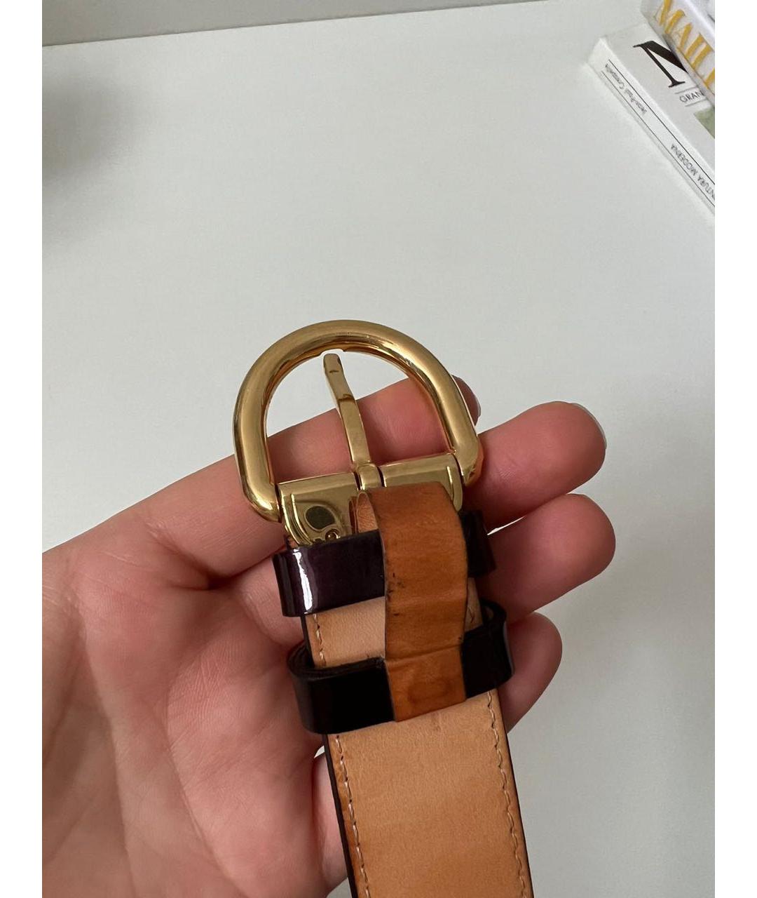 LOUIS VUITTON Коричневый ремень из лакированной кожи, фото 4