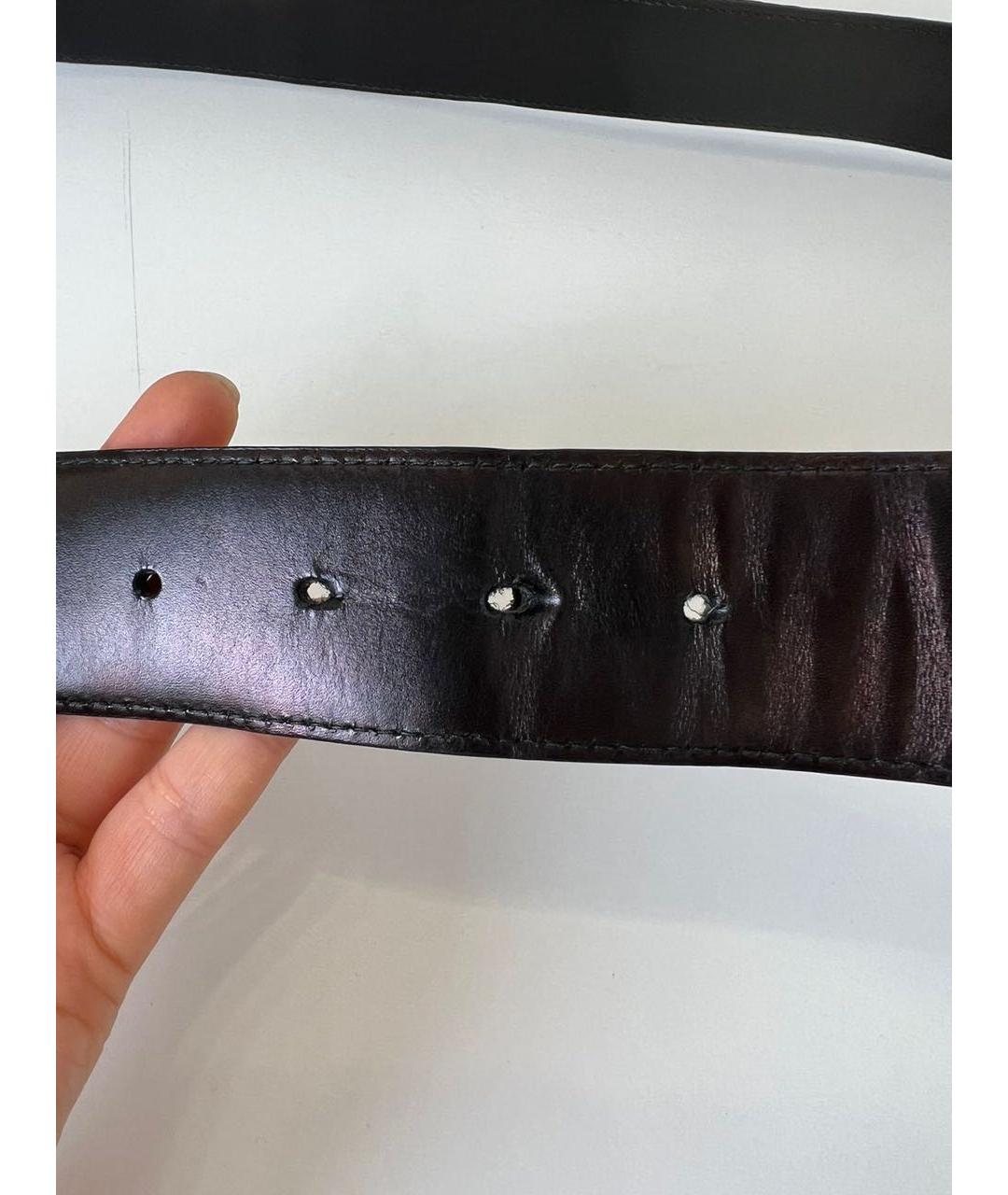 BOTTEGA VENETA Черный кожаный ремень, фото 5