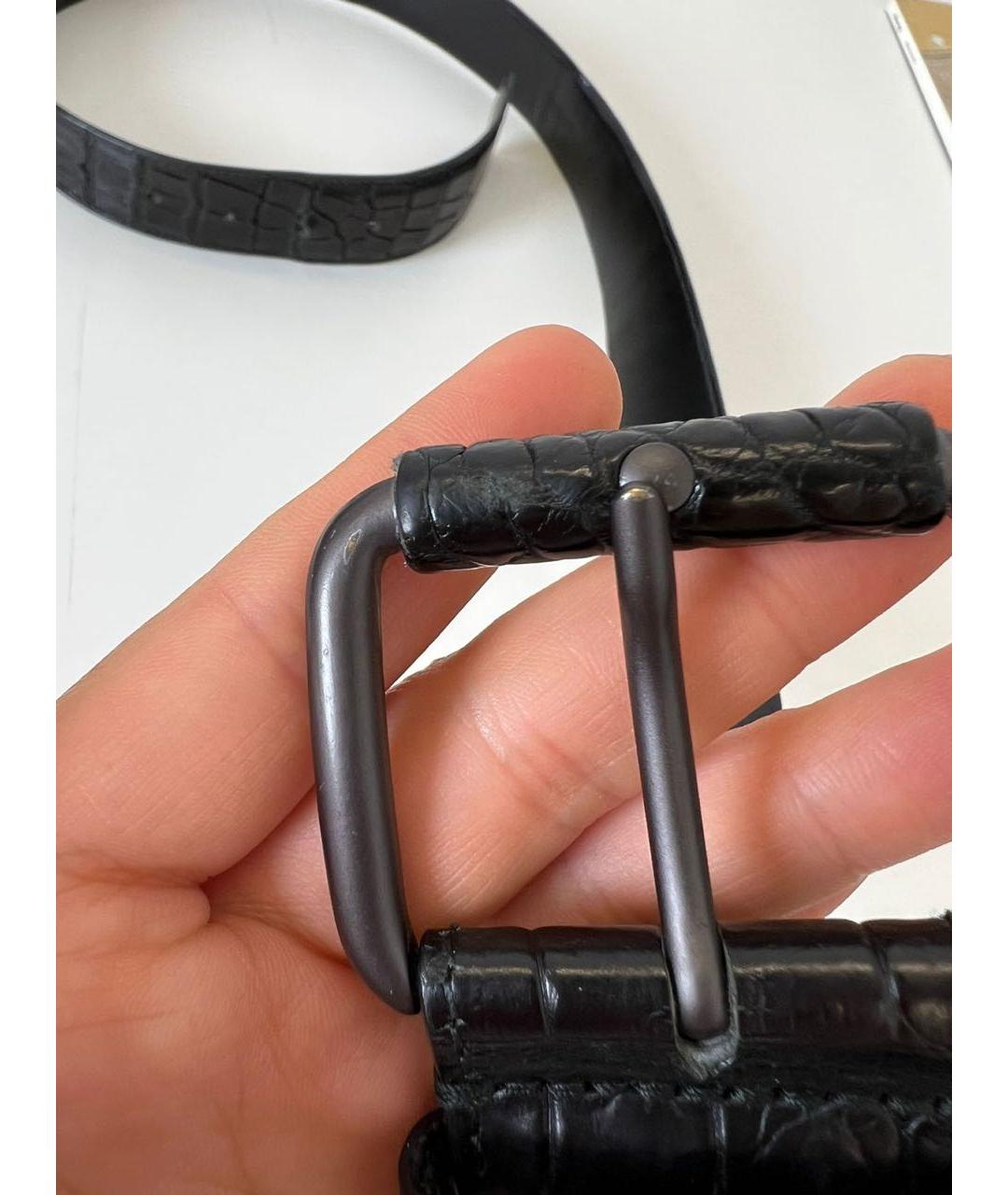 BOTTEGA VENETA Черный кожаный ремень, фото 4