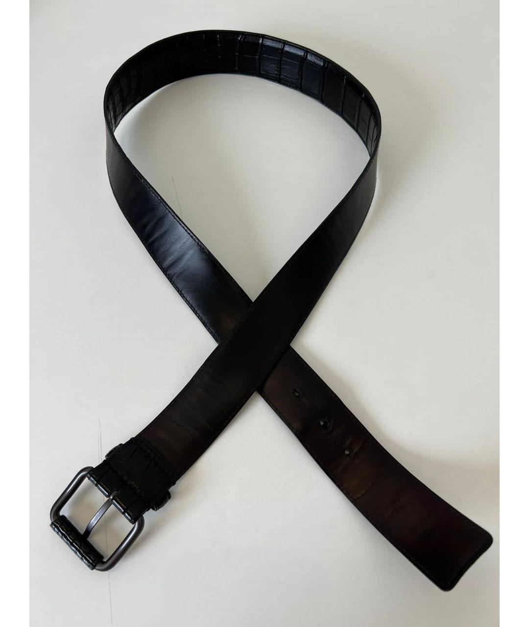 BOTTEGA VENETA Черный кожаный ремень, фото 8