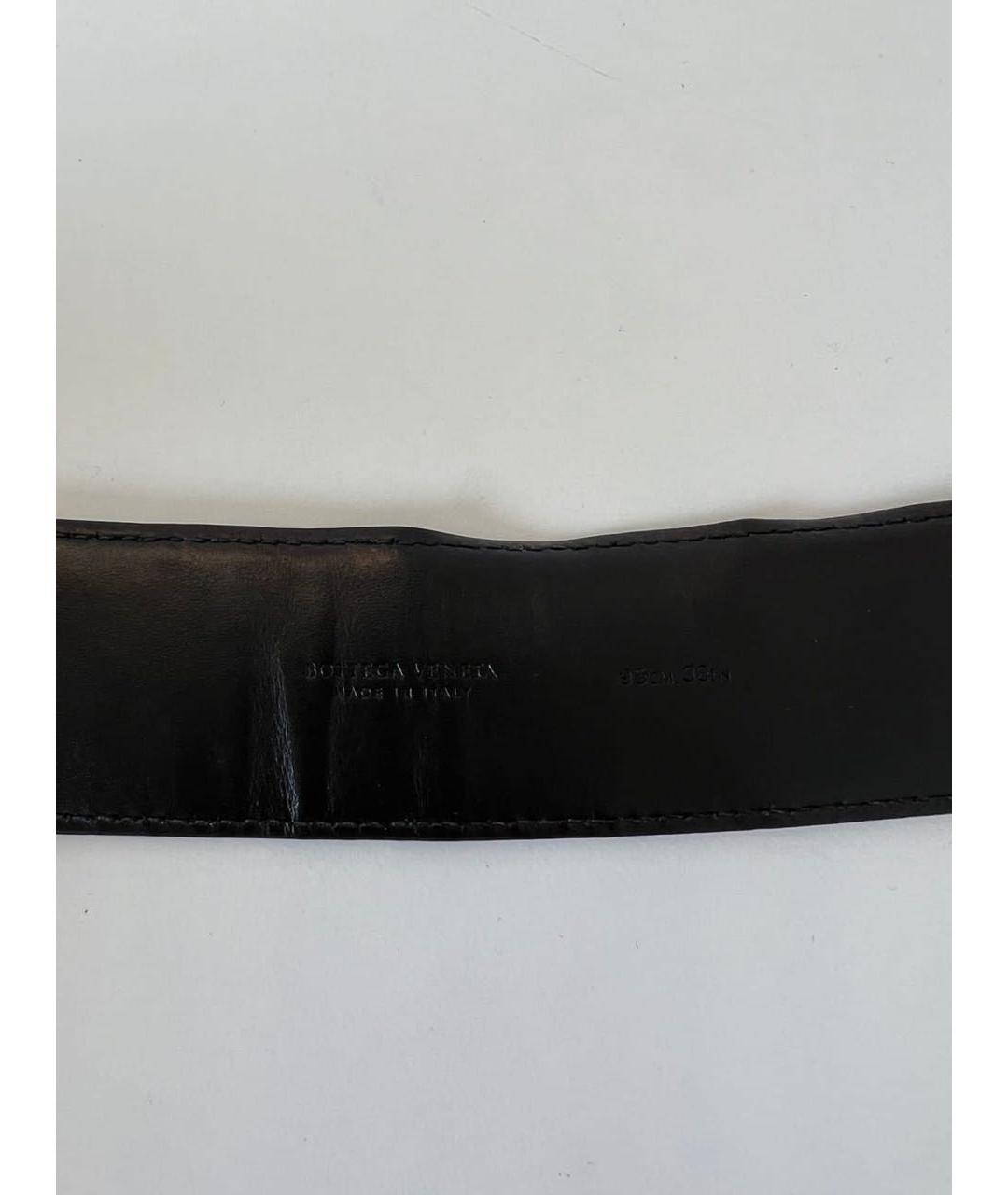 BOTTEGA VENETA Черный кожаный ремень, фото 3