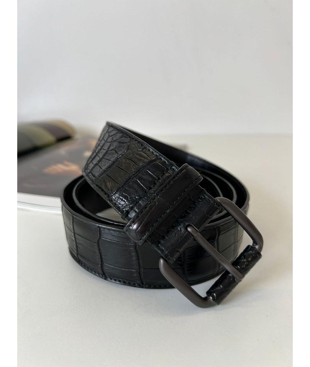 BOTTEGA VENETA Черный кожаный ремень, фото 9