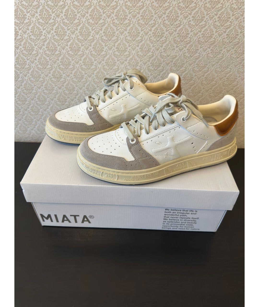 PREMIATA Белые кожаные низкие кроссовки / кеды, фото 8