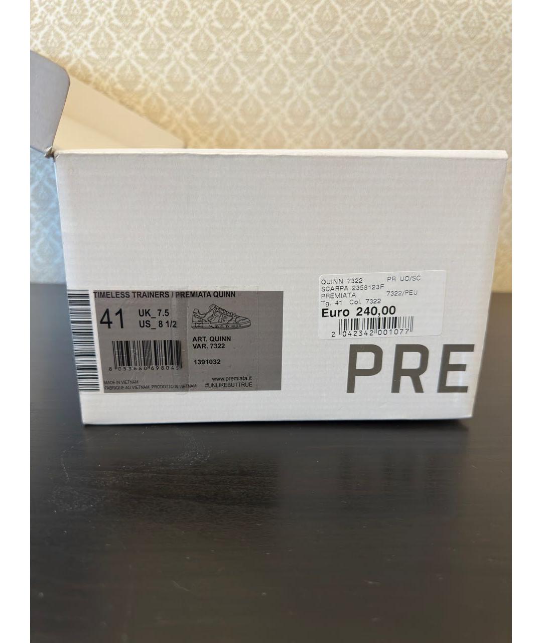 PREMIATA Белые кожаные низкие кроссовки / кеды, фото 5