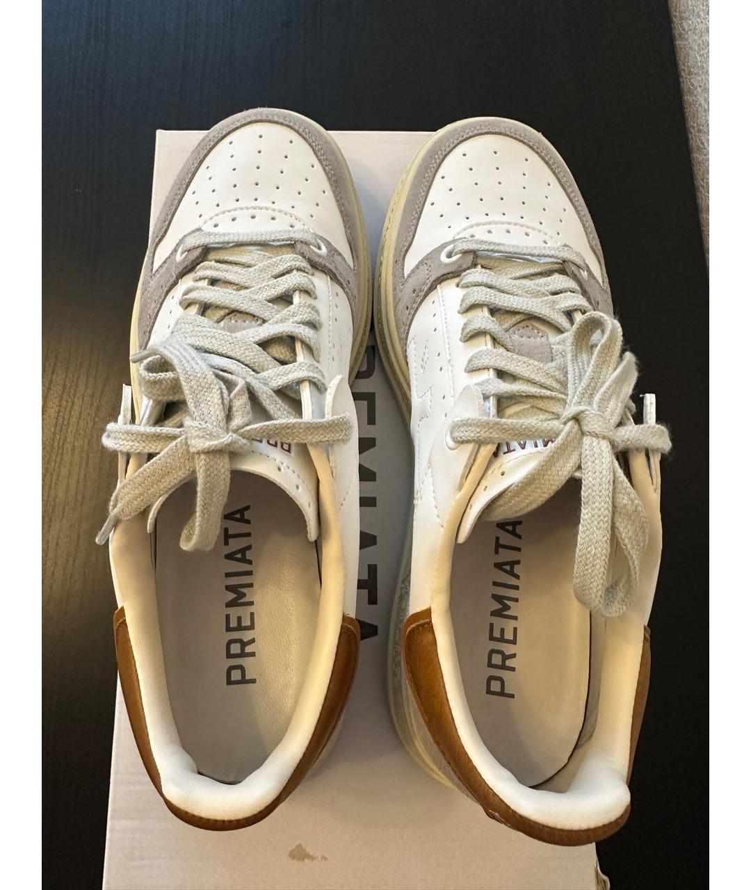 PREMIATA Белые кожаные низкие кроссовки / кеды, фото 3