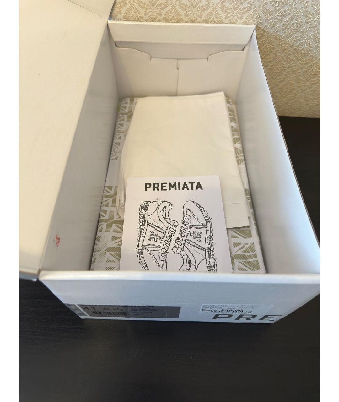 PREMIATA Белые кожаные низкие кроссовки / кеды, фото 7