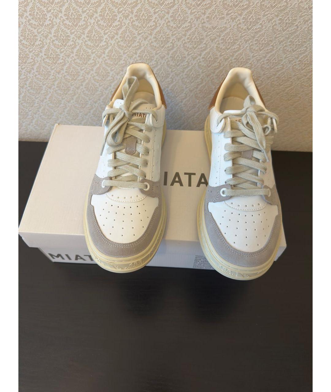 PREMIATA Белые кожаные низкие кроссовки / кеды, фото 2