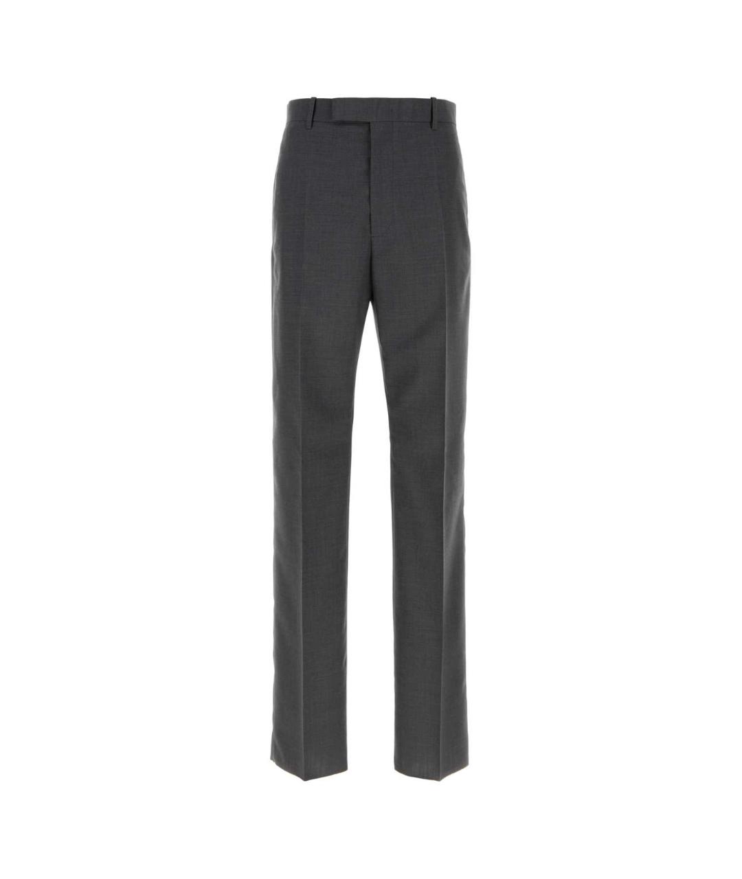 JIL SANDER Серые шерстяные повседневные брюки, фото 1